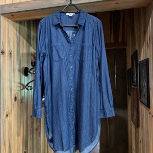 Amazon Women's Long Sleeve Denim Dress - Blue